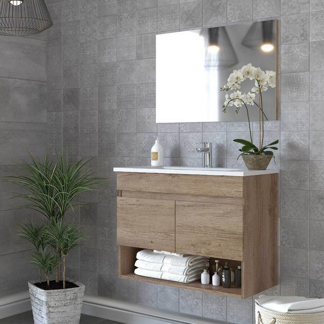 Design versatile mobiletti con lavabo in ceramica bianco