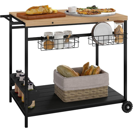 Arredo contemporaneo carrelli portavivande da esterno nero