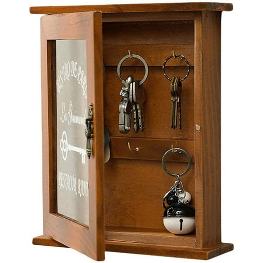 Forma equilibrata ganci portachiavi in legno da parete marrone